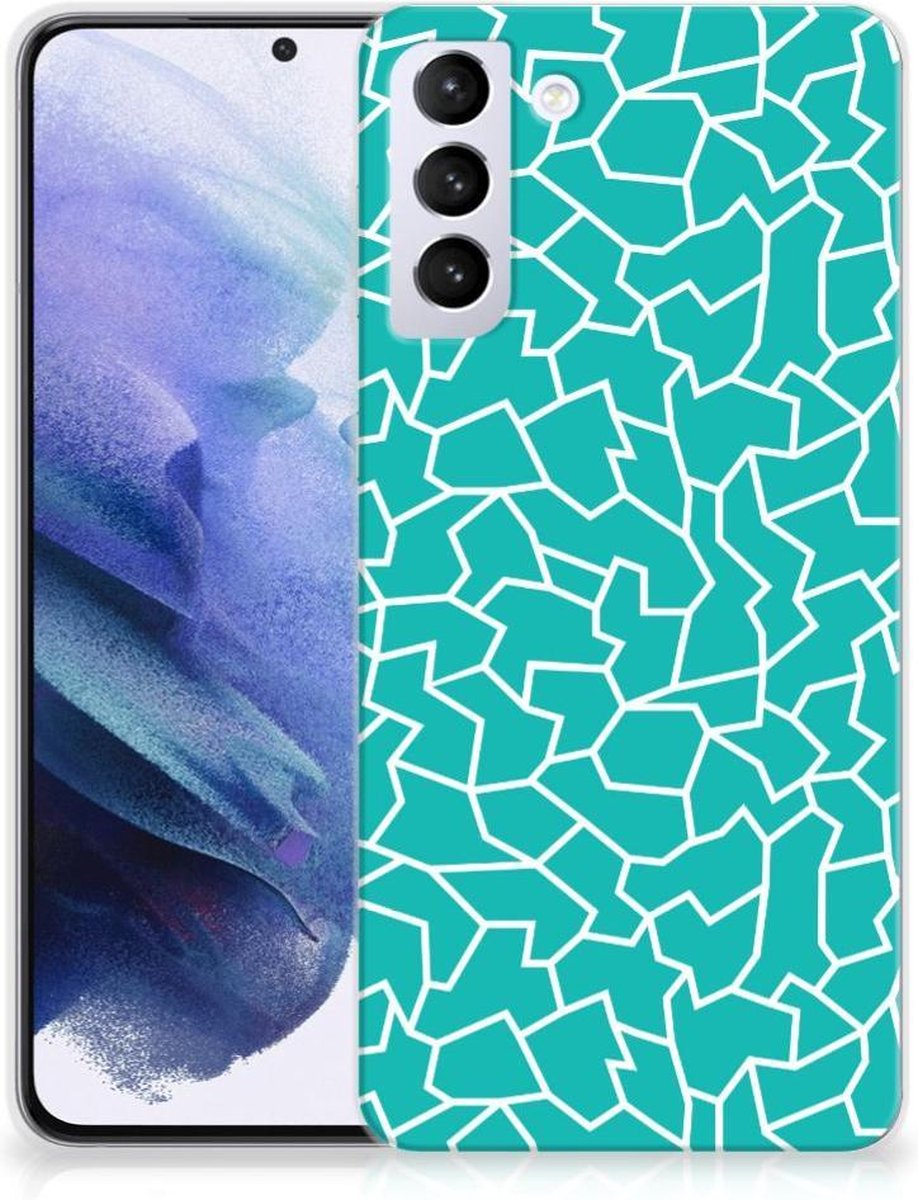 Samsung Galaxy S21 Plus Hoesje maken Cracks Blue