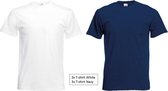 T-shirt pakket, 3x Wit en 3x Navy, Maat S (6 stuks)