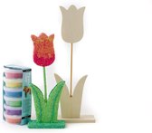 Ensemble de printemps décoratif Pasen tulp bois artisanat kit paquet créatif mousse argile argile bricolage décoratif bricolage décoration décoration de table créative