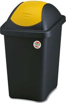Yiltex - Bascula - Poubelle / poubelle des déchets de séparation / séparation des déchets / Prullenbak des déchets de séparation / Trash - Avec Jaune Zwart- 60L
