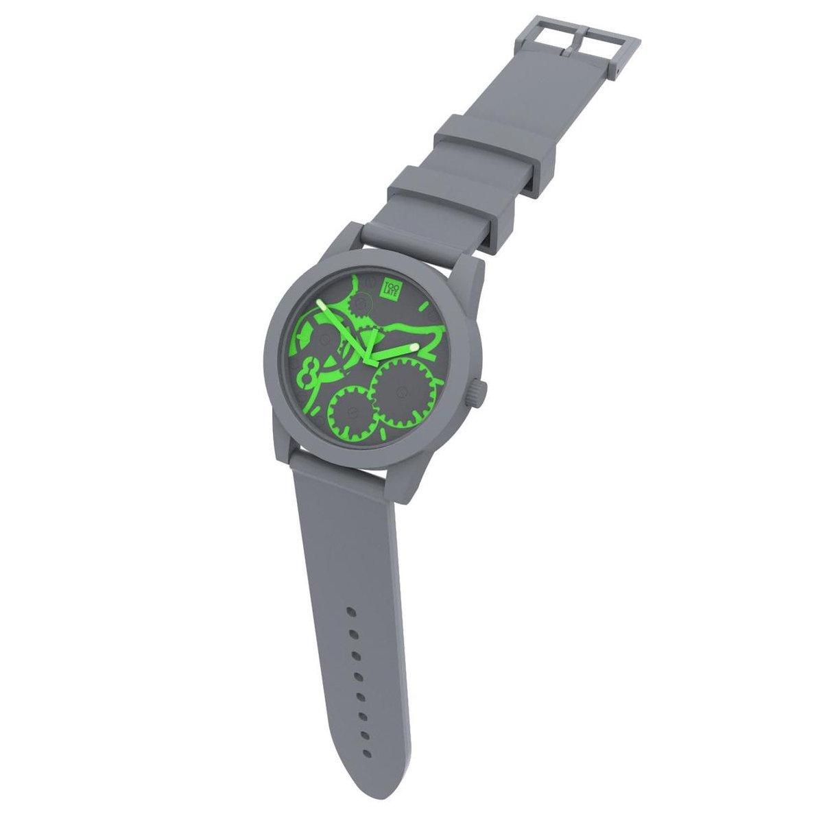 TOO LATE - silicone horloge - JOY Watch - Ø 39 mm - GREY ACD green