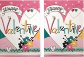 2 Wenskaarten - Valentijnskaarten - Happy Valentine - 12 x 17 cm - VAL-002