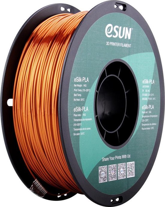 eSilk-PLA filament 1.75mm copper 1kg