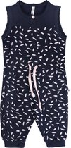 Babykleding - meisjes - Ducky Beau - Jumpsuit - Feather Print - maat 56 - Kleur Navy