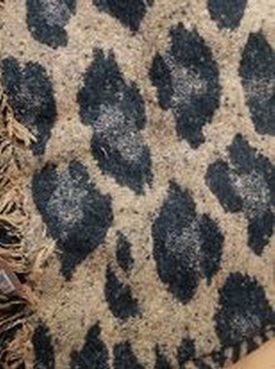 Warme sjaal Bruin/Zwart Leopard motief