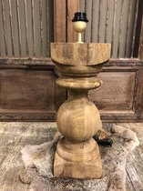 hard houten robuste landelijke baluster lamp 57H 17B