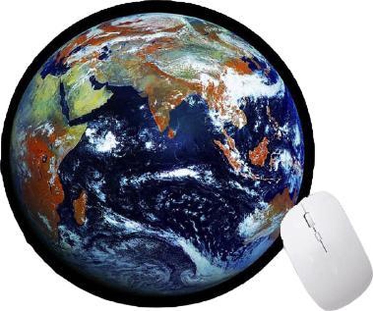Muismat rond - wereldbol - wereld - world globe - muismatten - 20 x 20 cm - ronde mouse pad - mousepad