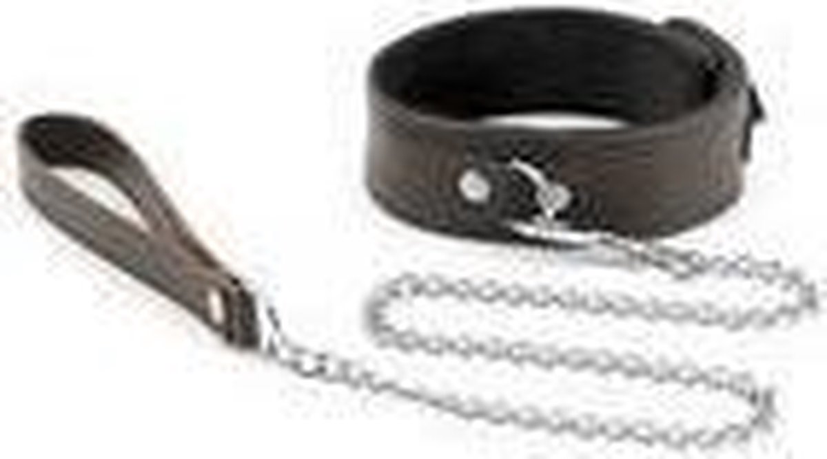 Liebe Seele - Wild Gent - Lederen Halsband Met voering Van imitatiebont En Metalen Riem - exclusief En Luxe ontwerp