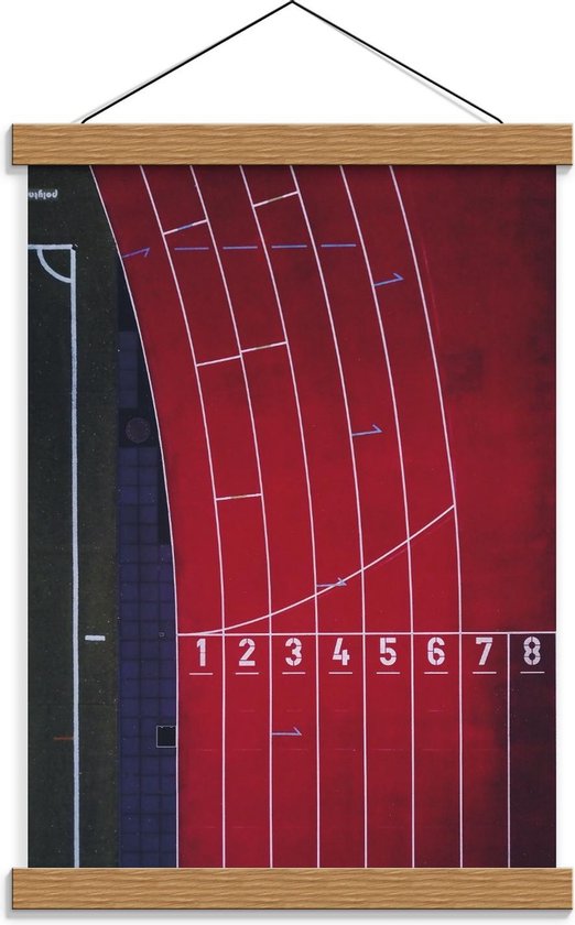 Schoolplaat – Bovenaanzicht Atletiek Baan - 30x40cm Foto op Textielposter (Wanddecoratie op Schoolplaat)