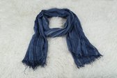 Chartage sjaal blauw jeanslook met fijne glitter