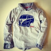 Bus Flock Applicatie L - 12 x 14,6 cm / Donker Blauw