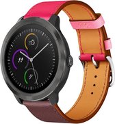 Leer Smartwatch bandje - Geschikt voor  Garmin Vivoactive 4 leren band - 45mm - knalroze/roodbruin - Horlogeband / Polsband / Armband