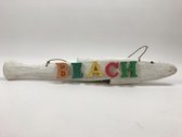 Vis met letters BEACH 10x60 cm handgemaakt van hout