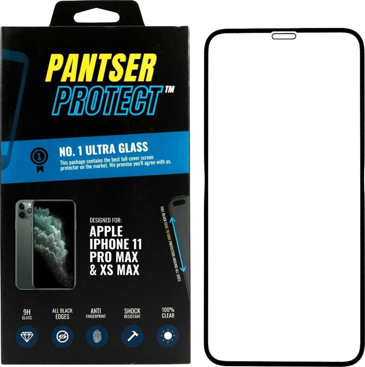 Pantser Protect ™ Case Friendly Screenprotector Geschikt voor Apple iPhone 11 Pro Max / XS Max - Premium glazen full-cover Pantserglas Protector - Tempered Glass Bescherm Glas Bescherm Glas