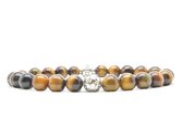 Beaddhism - Armband - Tiger - Zilver - Eva - 8 mm - 23 cm