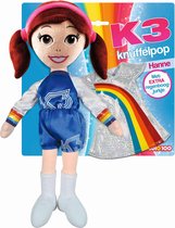 K3 - Knuffel - Pluche knuffelpop met Roller Disco verkleedpakje - met extra Regenboog verkleedjurkje  - Hanne - 40 cm