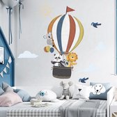 Muursticker | Luchtballon | Blije Dieren | Wanddecoratie | Muurdecoratie | Slaapkamer | Kinderkamer | Babykamer | Jongen | Meisje | Decoratie Sticker |