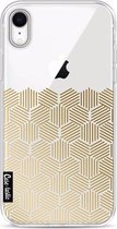 Casetastic Apple iPhone XR Hoesje - Softcover Hoesje met Design - Golden Hexagons Print