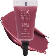 OK Beauty Salute Lip En Wang Tint – Lang houdende Fluwelen Glans Lip Care & Blush in 6 trendy kleuren (Valkyrie)