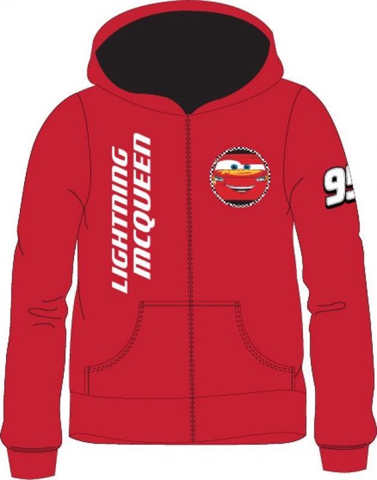 Cars lightning Mcqueen sweater hoodie met rits - rood - Maat 98 3 jaar | bol.com
