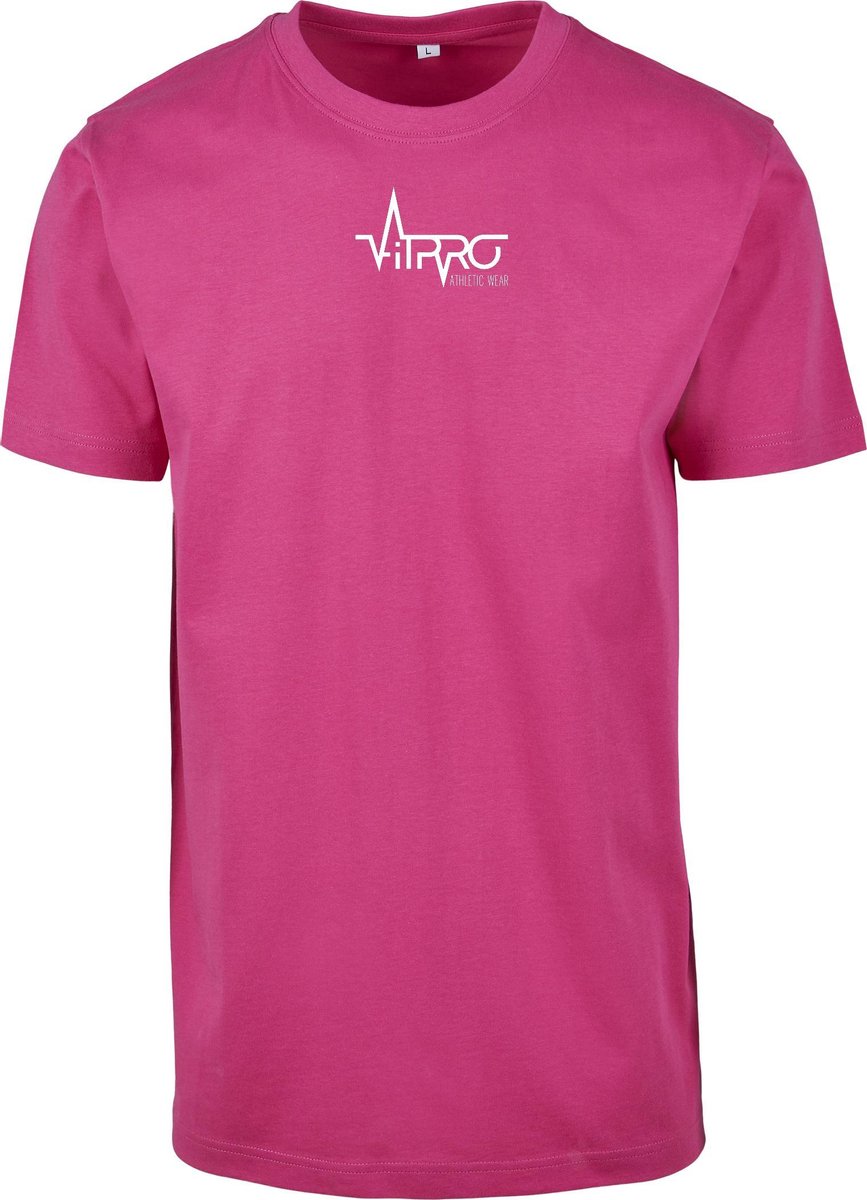 FitProWear Casual T-Shirt Heren Roze - Maat M - Shirt - Sportshirt - Casual Shirt - T-Shirt Ronde Hals - T-Shirt Slim Fit - Slim Fit Shirt - T-Shirt korte mouwen
