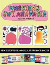 Scissor Practice (20 full-color kindergarten cut and paste activity sheets - Monsters)