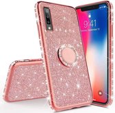 Coque Arrière pour Samsung Galaxy A7 2018 - Rose - Magnétique - Glitter - TPU souple