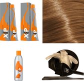 XP100 haarverfpakket kleur 10.1  Extra lichtblond & As (2x 100ML) met 6% waterstof ( 1x 250ML) incl verfbakje, kwast, maatbeker, puntkam en handschoenen