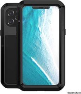 LOVE MEI Metal ultra-dun Waterdicht Stofdicht Shockproof beschermings hoesje voor iPhone 12 Pro Max (zwart)