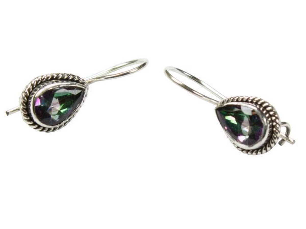 Zilveren oorbellen met sluiting Mystic Topaas 925 zilver