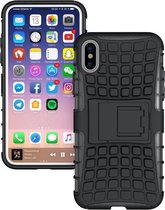 iPhone Xs / iPhone X rugged tough case hoesje - zwart