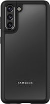 Samsung Galaxy S21 Hoesje - Spigen - Ultra Hybrid Serie - Hard Kunststof Backcover - Zwart - Hoesje Geschikt Voor Samsung Galaxy S21