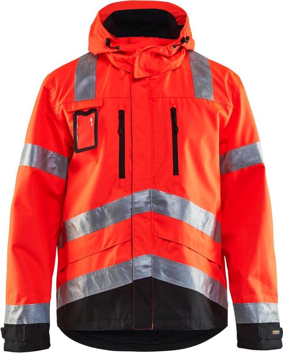 Blåkläder 4837-1977 Jack Ongevoerd High Vis Rood/Zwart maat 4XL