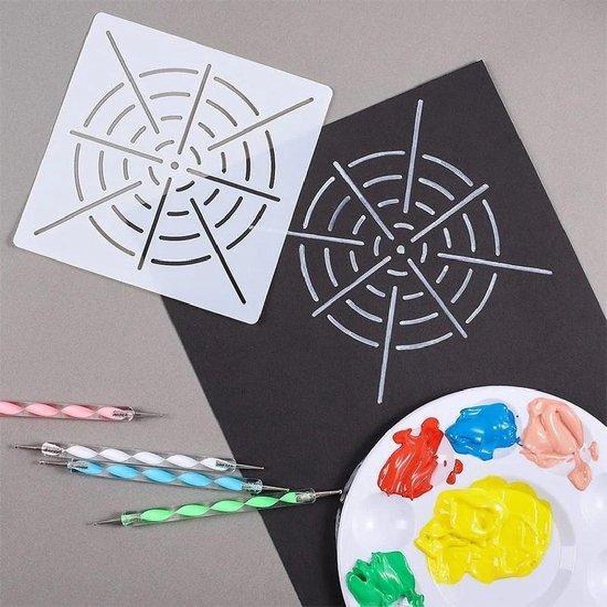 13 Stks Mandala Art Dotting Tools - Rock Painting Kit - Mandala Ball Stylus Dotting Gereedschap Nail Art Pennen Acryl Staven Voor Diy Stenen Tekening Polymeer Klei Aardewerk Craft Materialen