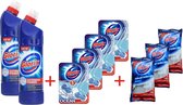 Glorix Combo Extended power Bleekmiddel 2x750ml +  4x Glorix wc blokjes + 3x40 toilet doekjes Ocean