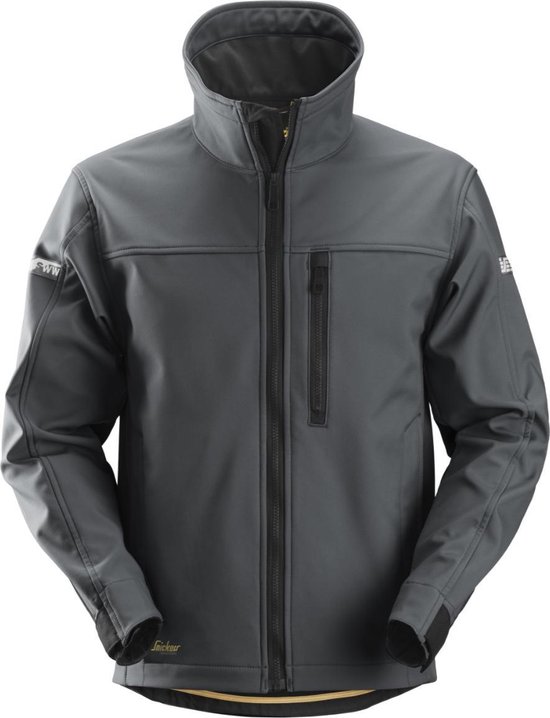 Foto: Snickers workwear snickers 1200 softshell werkjas allroundwork staalgrijs zwart