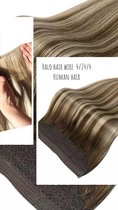 Wire Hair Halo Extensions 30cm Human Hair #4/24/4 Ombré Balayage Clip In Extensions