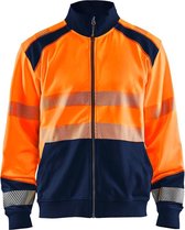 Blaklader Sweatshirt hele rits High Vis 3558-2528 - High Vis Oranje/Marineblauw - XL
