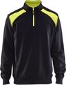 Blaklader Sweatshirt bi-colour met halve rits 3353-1158 - Zwart/High Vis Geel - XS