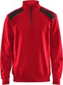Blåkläder Sweatshirt Bi-color Halve Rits 33531158 Rood/Zwart - Maat 3XL