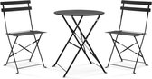 LifeGoods 2 Persoons Bistroset - 3-Delig - Metaal - Zwart