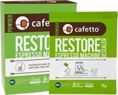 Cafetto Restore - Biologische Espresso Machine Ontkalker - verpakking met 4x zakje à 25gr. descaler