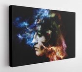 Memory of Me series. Background of women's portrait and space texture in the fields of art, philosophy and spirituality - Modern Art Canvas - Horizontal - 460940179 - 40*30 Horizon