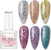 De Sera Gellak 6-delige Set - Gel Nagellak - Glitter Edition - Gellac - 10ML - Glitters