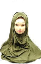 Elegante hoofddoek, legergroen hijab.