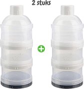 2x Poedertoren - Zwart - Toren Melkpoeder Doseerdoosjes - Bewaarbakjes – Voedingstoren - Baby - Melktoren reisbox - Babyvoeding