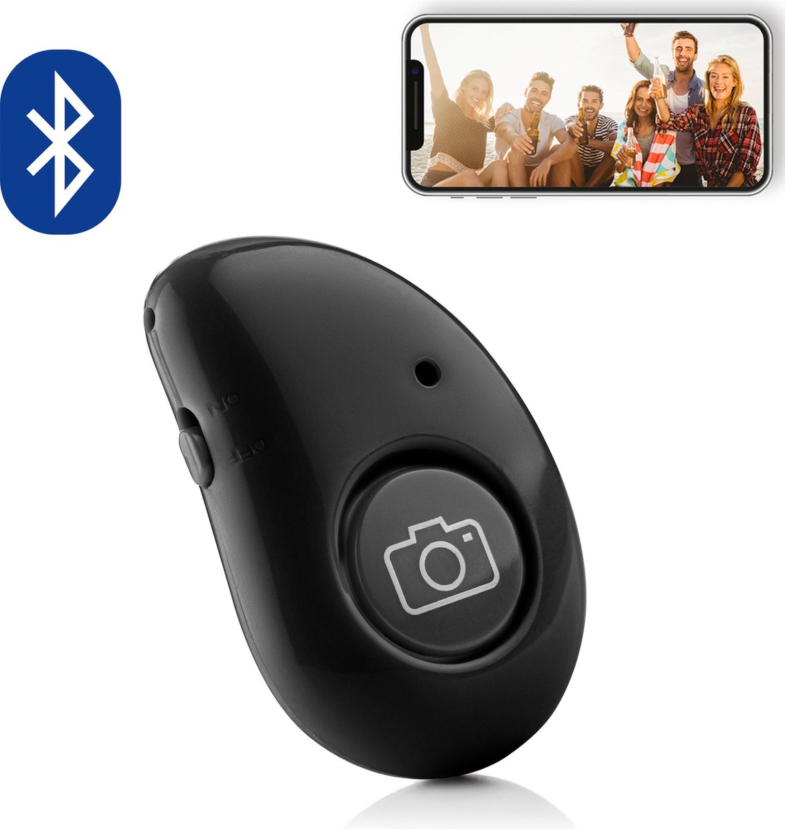 MOJOGEAR Bluetooth remote shutter – Afstandsbediening voor smartphone camera – Zwart
