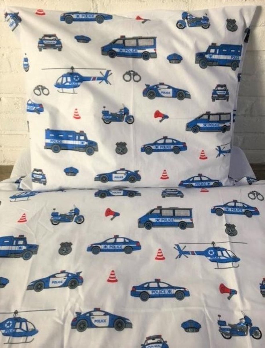 Lotte & Julius Peuterdekbedovertrek - 120 x 150 cm - Politie