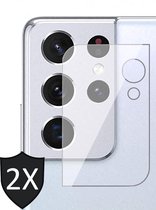 Camera Lens Screenprotector geschikt voor Samsung S21 Ultra - 2x Glas