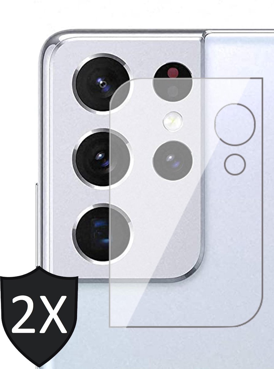 Camera Lens Screenprotector geschikt voor Samsung S21 Ultra - 2x Glas